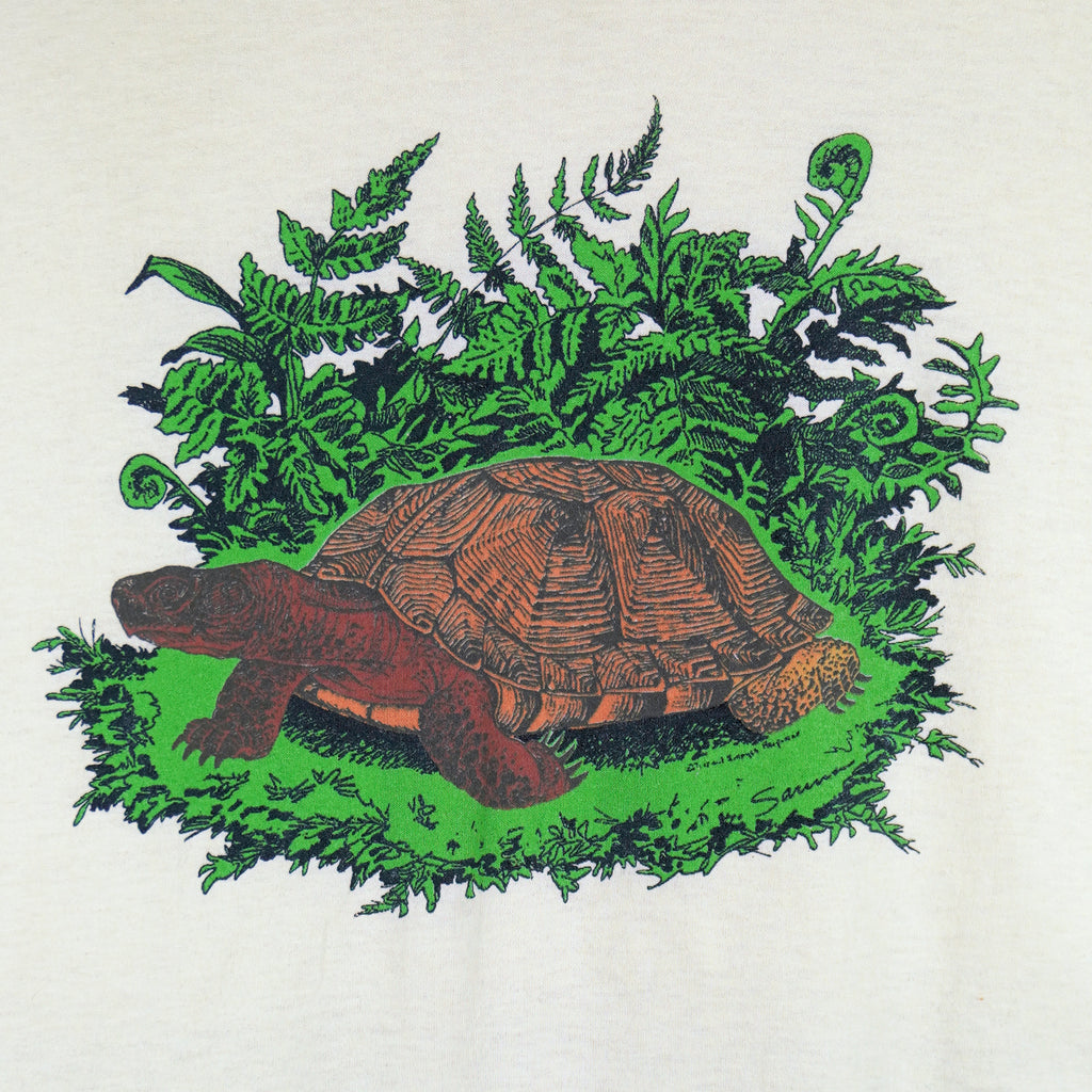 Vintage (Hanes) - Turtle Animals Print T-Shirt 1990s Large Vintage Retro