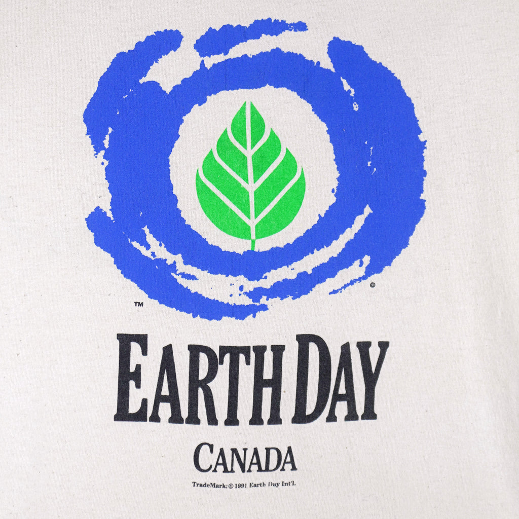 Vintage (Hanes) - Earth Day Canada Single Stitch T-Shirt 1991 Medium Vintage Retro