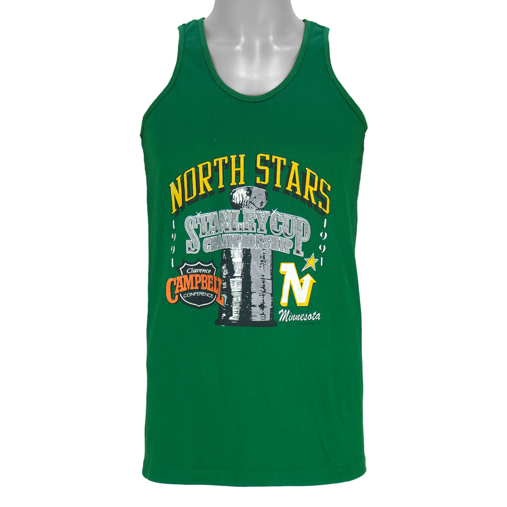 NHL (Logo 7) - Minnesota North Stars Stanley Cup Sleeveless Shirt 1991 Medium Vintage Retro Hockey