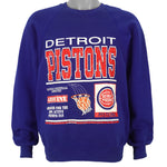 NBA (Ramblers) - Blue Detroit Pistons Big Spell-Out Sweatshirt 1990s Large