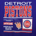 NBA (Ramblers) - Blue Detroit Pistons Big Spell-Out Sweatshirt 1990s Large Vintage Retro Basketball