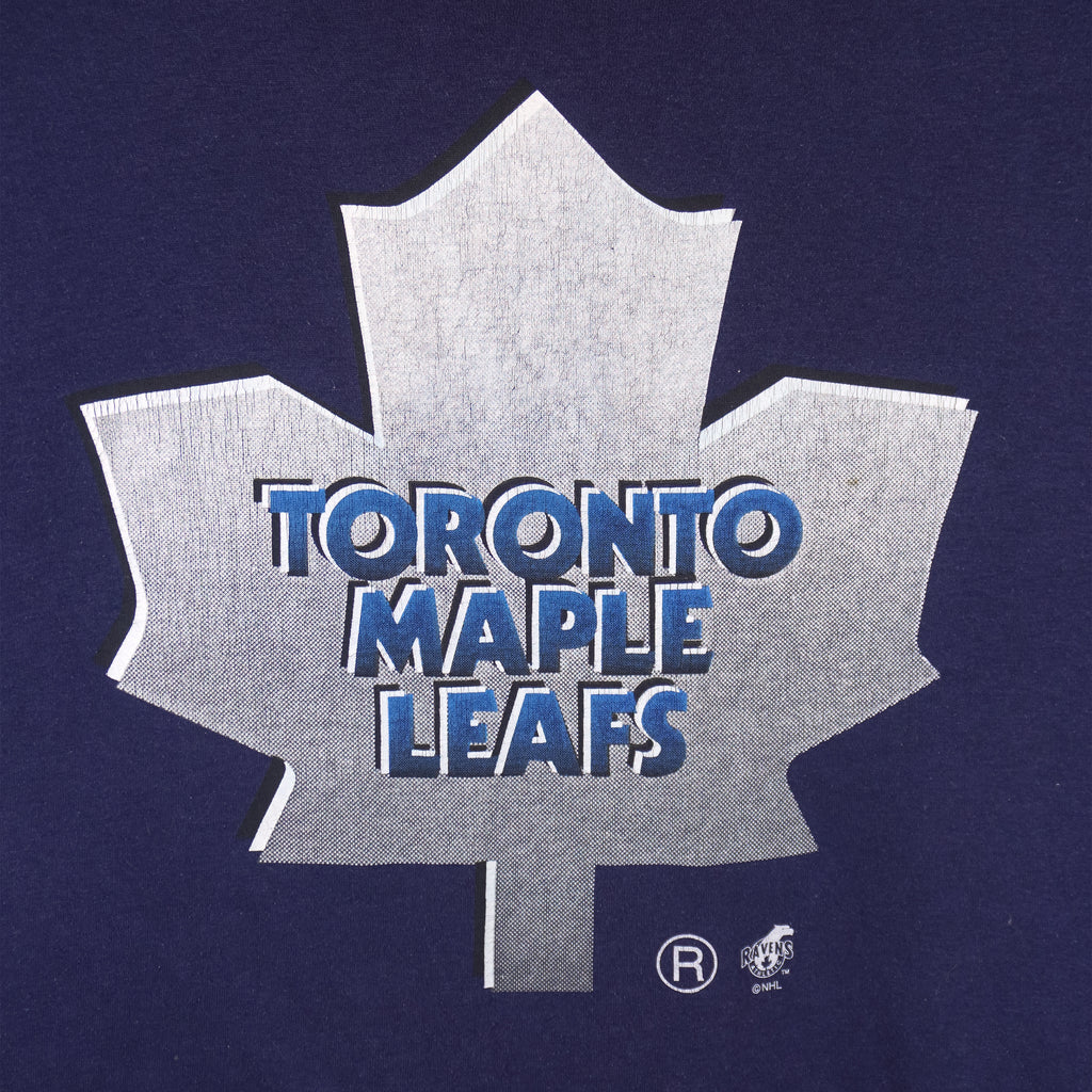 NHL (Ravens) - Toronto Maple Leafs Spell-Out T-Shirt 1990s Large Vintage Retro Hockey