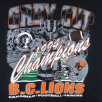 CFL (Waves) - B.C. Lions Grey Cup Champions T-Shirt 1994 X-Large Vintage Retro Football