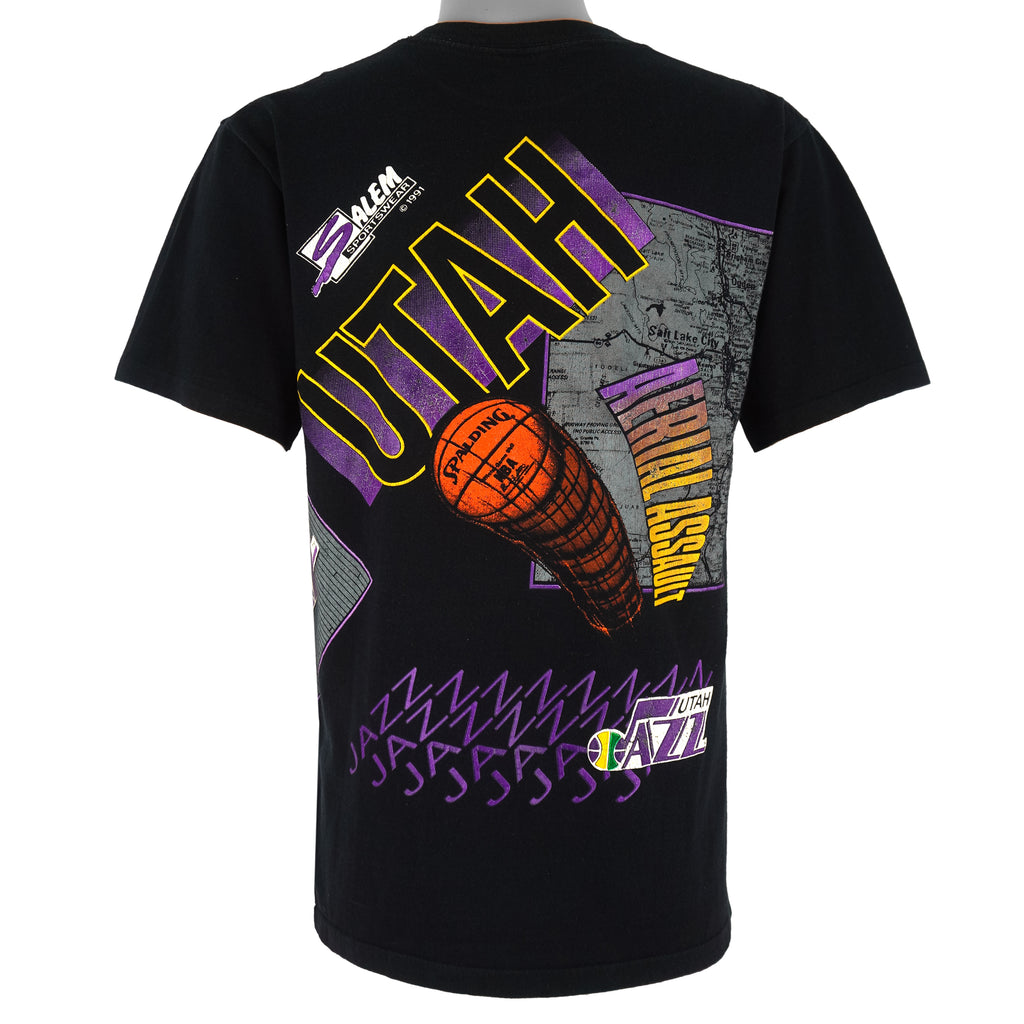 NBA (Salem) - Utah Jazz Tip-Off T-Shirt 1990s Medium Vintage Retro Basketball