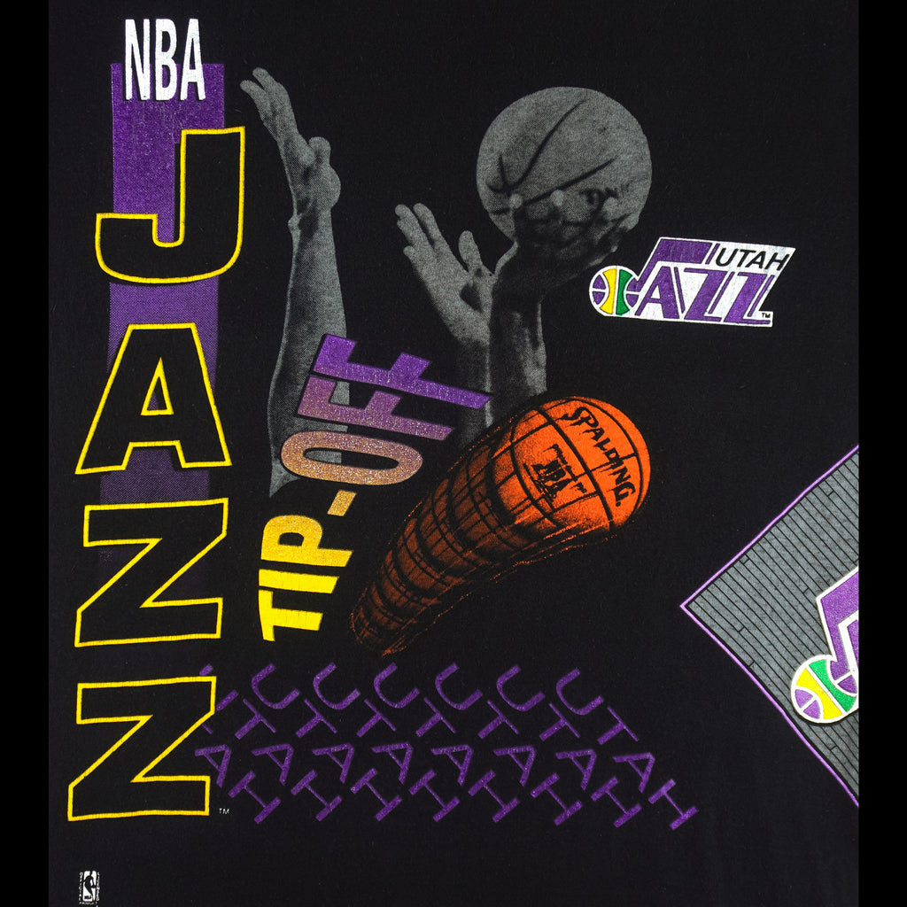 NBA (Salem) - Utah Jazz Tip-Off T-Shirt 1990s Medium Vintage Retro Basketball