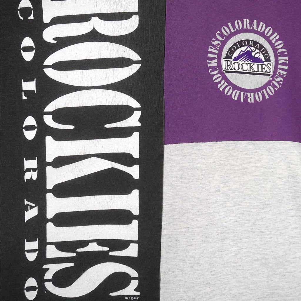 MLB (Official Fan) - Colorado Rockies Spell-Out T-Shirt 1993 X-Large Vintage Retro Baseball