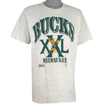 NBA (Salem) - Milwaukee Bucks XXL Spell-Out T-Shirt 1990 Medium Vintage Retro Basketball