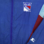 Starter - NHL New York Rangers Windbreaker 1990s Medium Vintage Retro Hockey