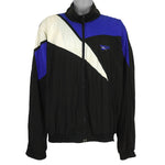 Reebok - B&W With Blue Shawn Kemp Kamikaze Style Warm-up Windbreaker 1990s X-Large Vintage Retro