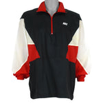 Nike - ฺBlack & White With Red 1/4 Zip Pullover Windbreaker 1990s X-Large Vintage Retro