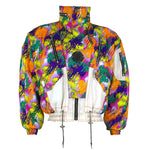 Vintage (Competition) - White Button-Up Abstract Pattern Ski Jacket 1990s Medium Vintage Retro