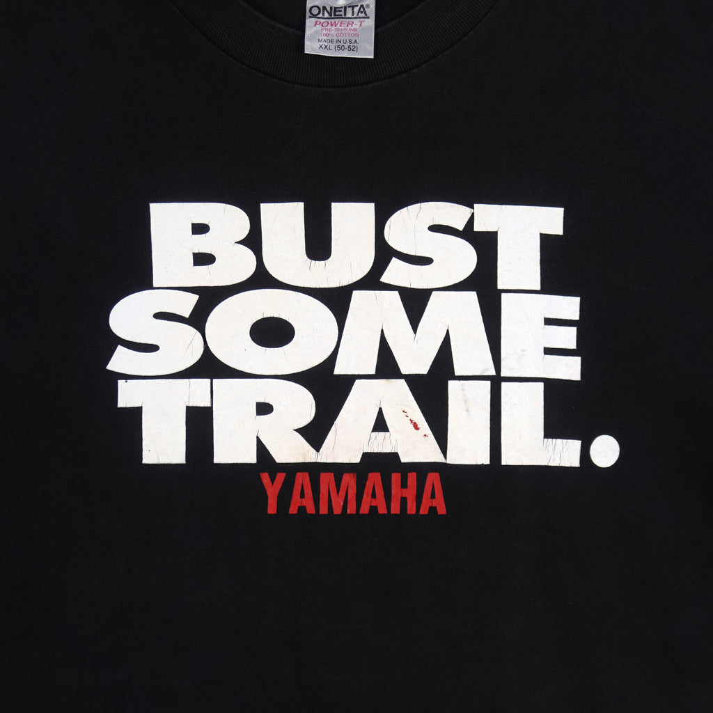 Vintage (Oneita) - Bust Some Trail Yamaha Spell-Out T-Shirt 1990s XX-Large Vintage Retro