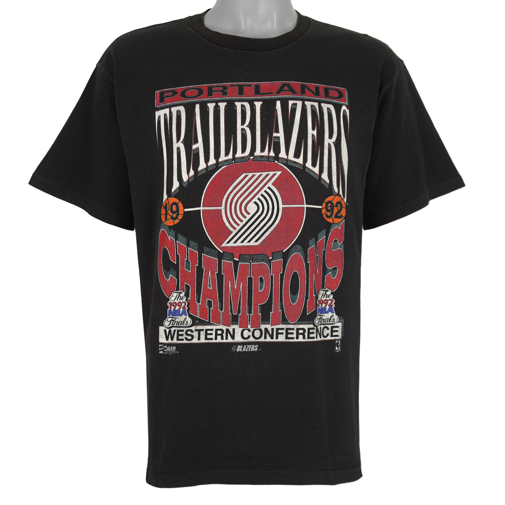 NBA (Salem) - Portland Trail Blazers World Championship Final T-Shirt 1992 Large Vintage Retro Basketball