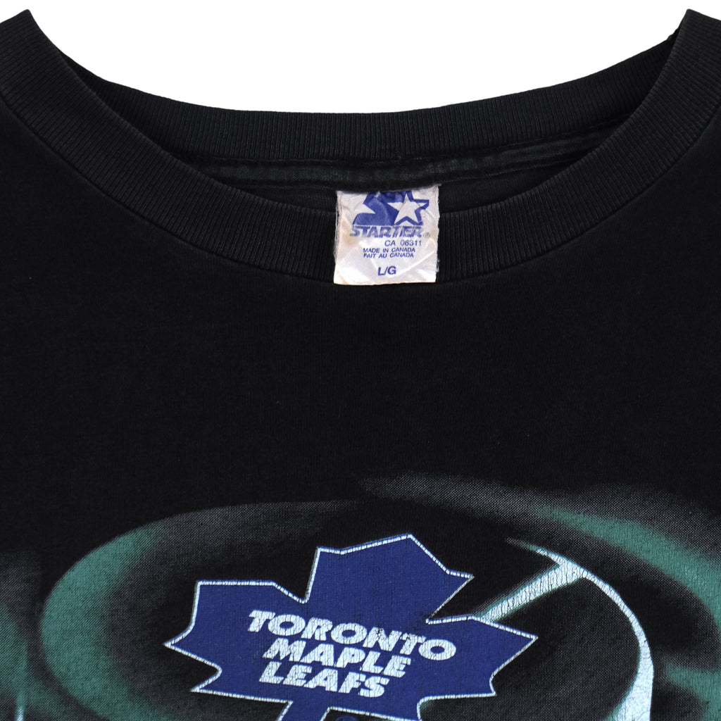 Starter - Toronto Maple Leafs Big Logo T-Shirt 1990s Large Vintage Retro Hockey