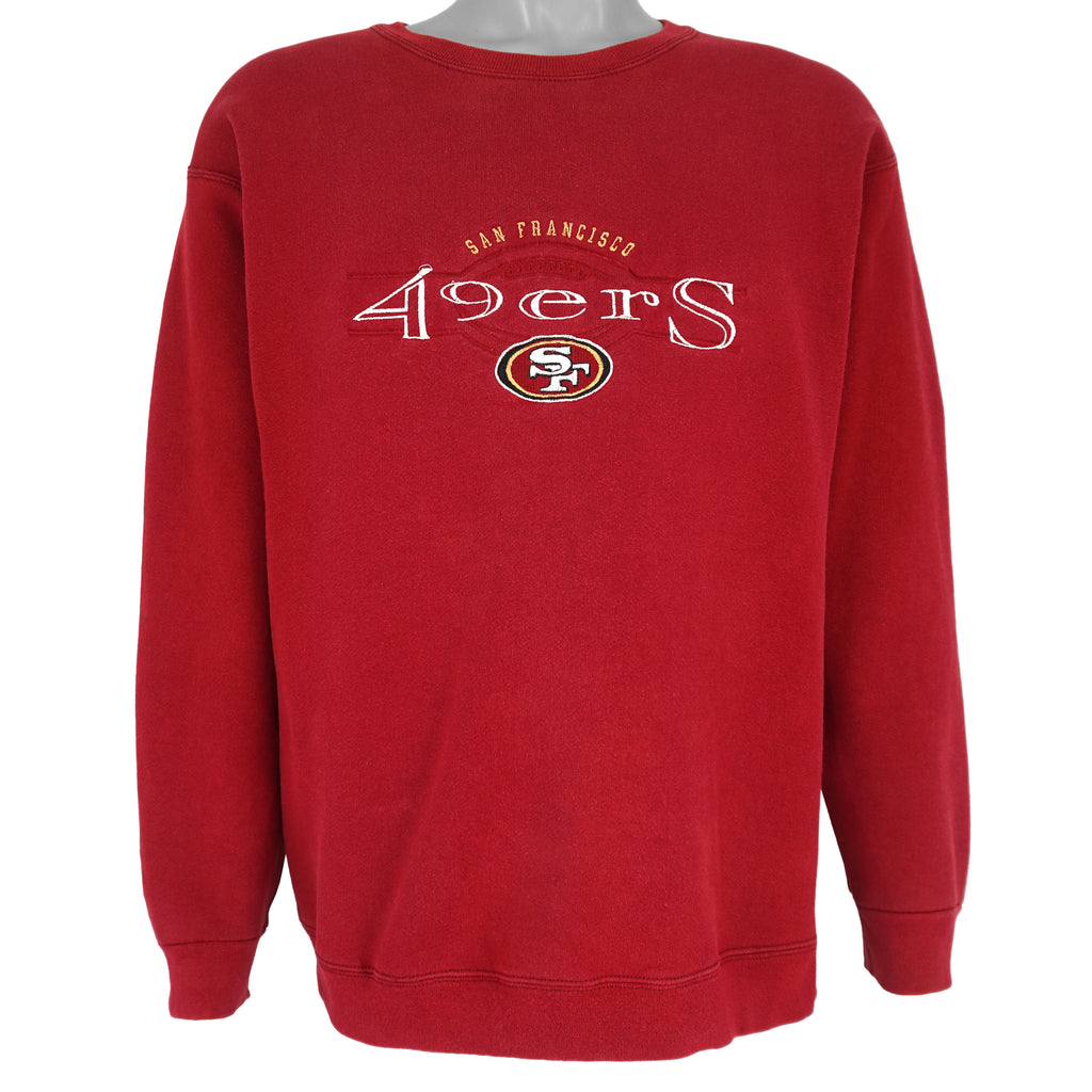 NFL (Pro Player) - San Francisco 49ers Embroidered Crew Neck Sweatshirt 1990s Large Vintage Retro Football