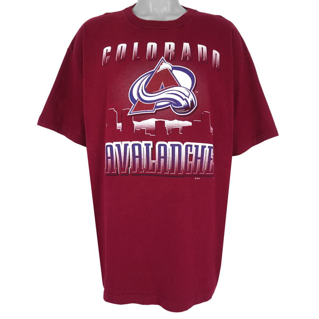 NHL (Salem) - Colorado Avalanche Spell-Out T-Shirt 1990s XX-Large Vintage Retro Hockey