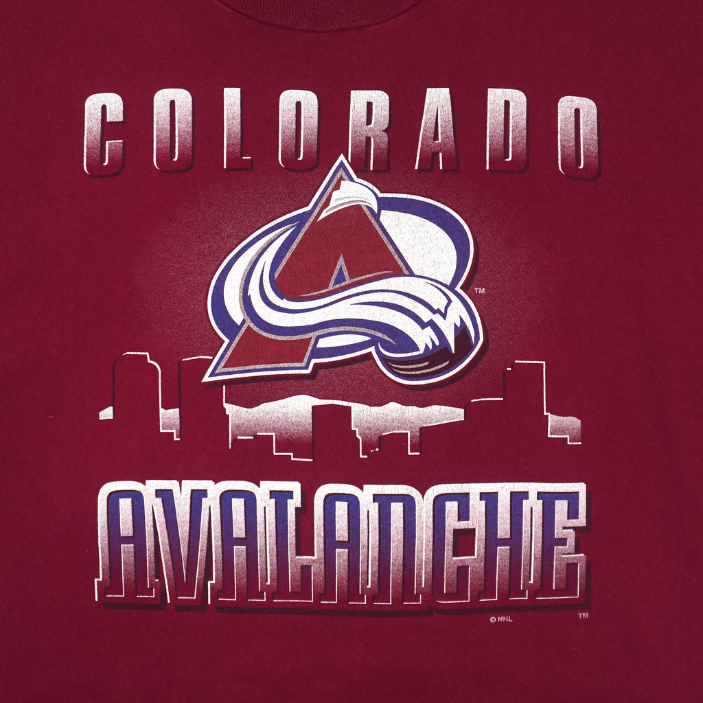 NHL (Salem) - Colorado Avalanche Spell-Out T-Shirt 1990s XX-Large Vintage Retro Hockey