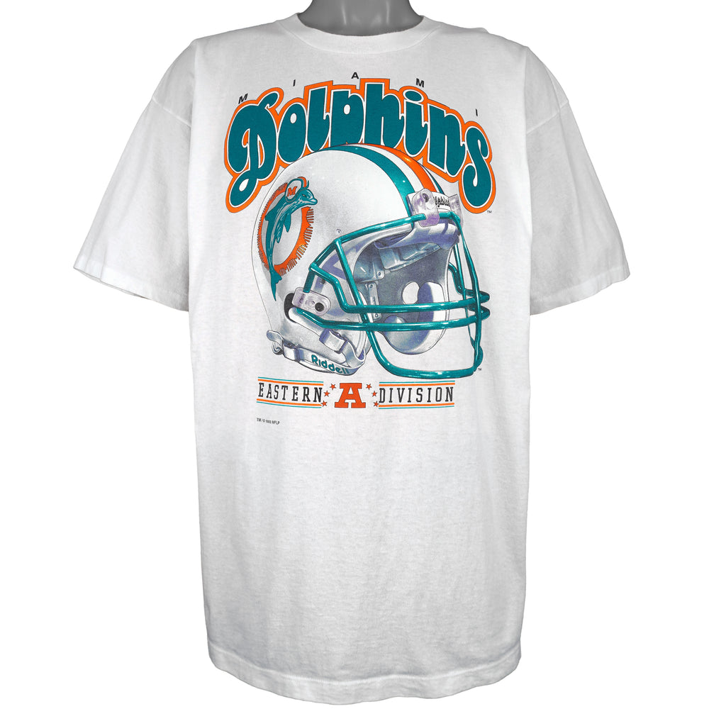 NFL (Salem) - Miami Dolphins Helmet T-Shirt 1993 X-Large Vintage Retro Football