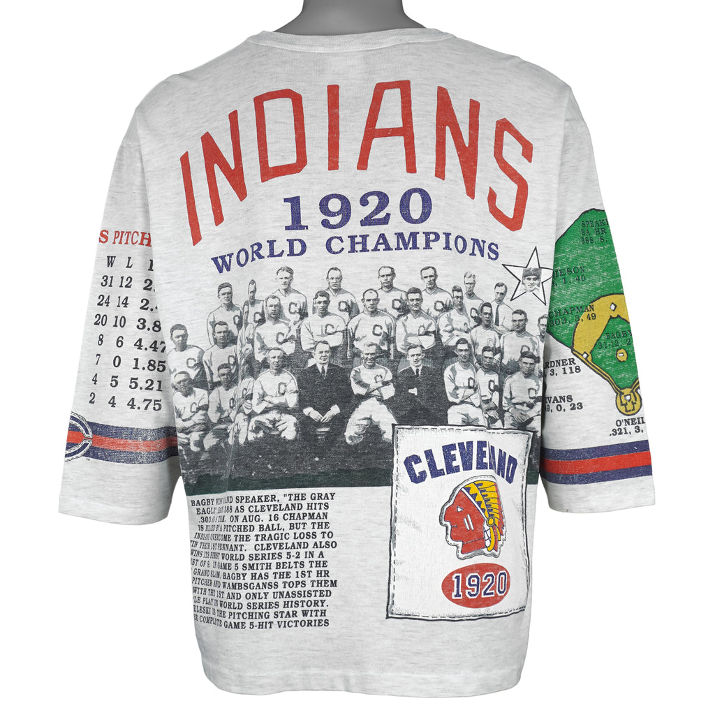 MLB (Long Gone) - Cleveland Indians World Champions T-Shirt 1992 X-Large Vintage Retro Baseball