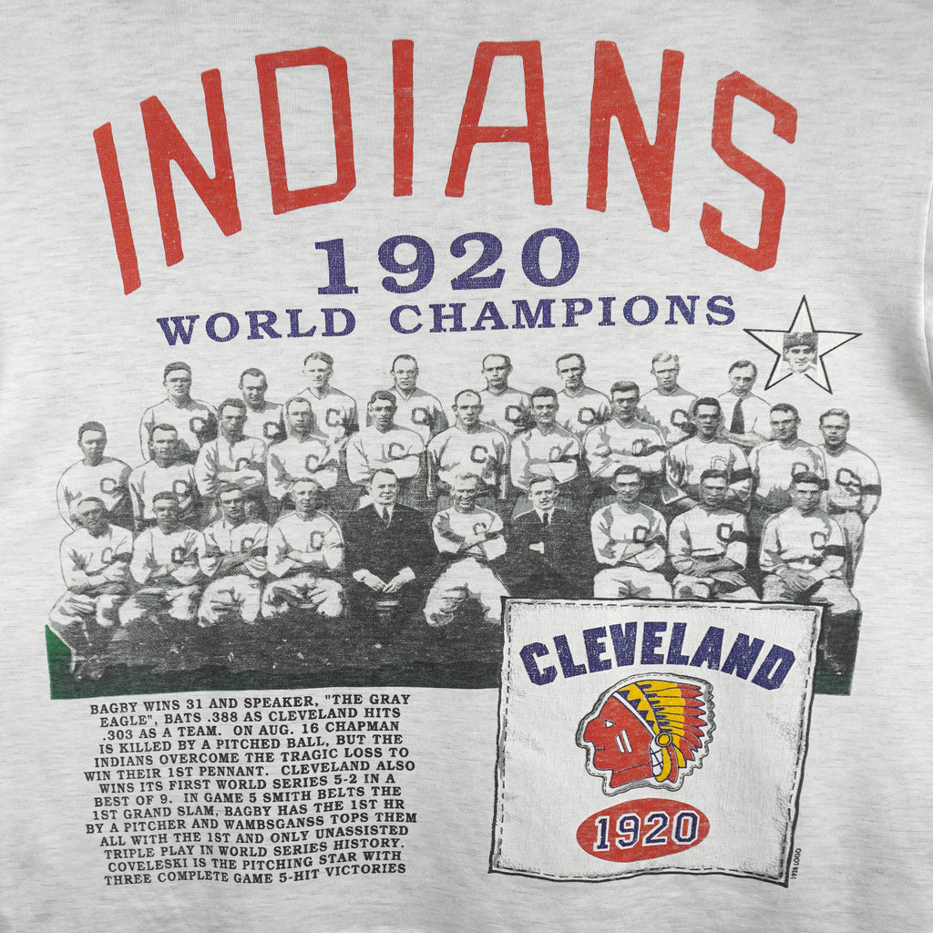 MLB (Long Gone) - Cleveland Indians World Champions T-Shirt 1992 X-Large Vintage Retro Baseball