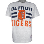 MLB (Logo 7) - Detroit Tigers Spell-Out T-Shirt 1992 Large Vintage Retro Baseball