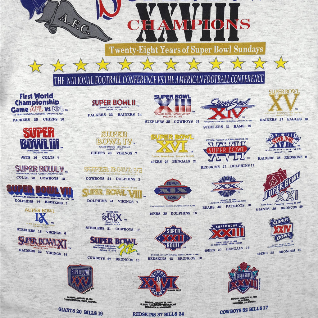 NFL (Team Rated) - Dallas Cowboys Super Bowl XXVIII Champs T-Shirt 1994 Large Vintage Retro Football