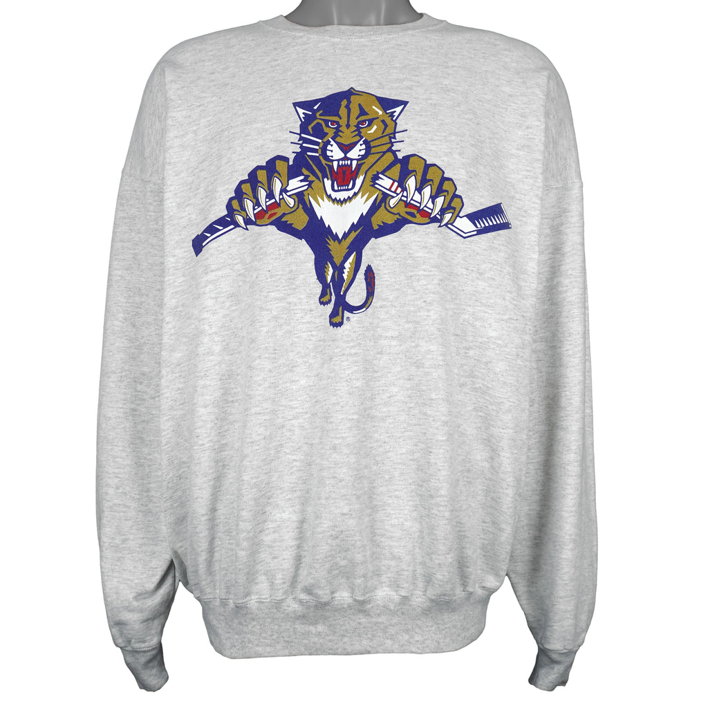 NHL (Hanes) - Florida Panthers Secret Sneaker Crew Neck Sweatshirt 1990s X-Large Vintage Retro Hockey