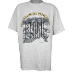 NHL (Nutmeg) - Pittsburgh Penguins Single Stitch T-Shirt 1990s Large