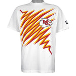 Starter - NFL Kansas City Chiefs Zig-Zag-Stripes T-Shirt 1990s Large Vintage Retro Football