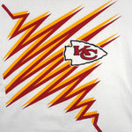 Starter - NFL Kansas City Chiefs Zig-Zag-Stripes T-Shirt 1990s Large Vintage Retro Football