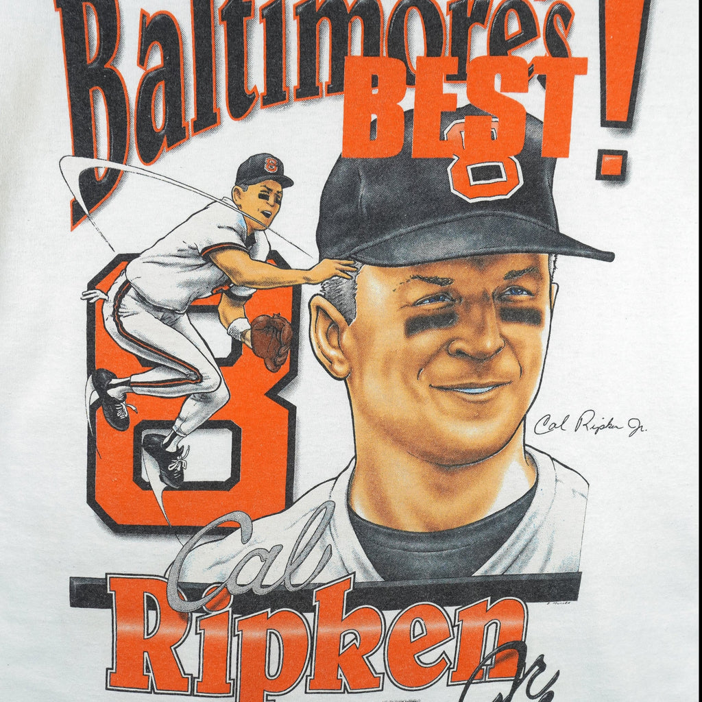 MLB (Delta) - Baltimore Orioles Best! Cal Ripken Jr. T-Shirt 1990s Large Vintage Retro Baseball