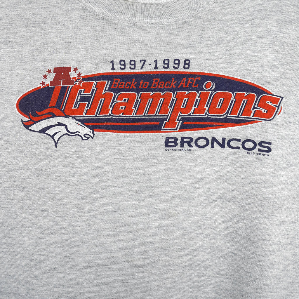 NFL (CSA) - Denver Broncos AFC Champions Crew Neck Sweatshirt 1999 Medium Vintage Retro Football