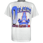 NFL (Mendez) - Houston Oilers AFC Champions T-Shirt 1993 Large Vintage Retro Football