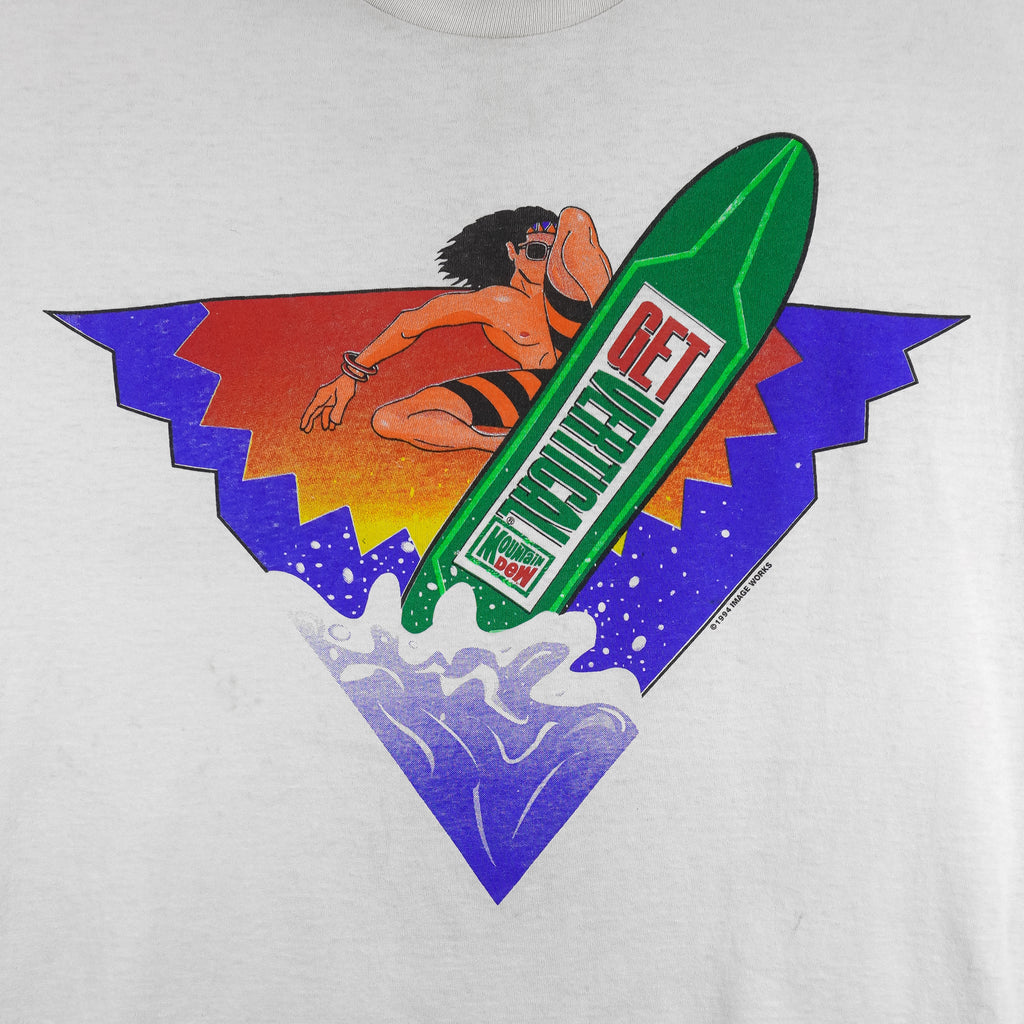 Vintage - Get Hitched Mountain Dew Surf T-Shirt 1994 Large Vintage Retro