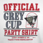 CFL (Fruit Of The Loom) - Grey Cup Party Shirt Winnipeg Stadium T-Shirt 1991 X-Large Vintage Retro Football