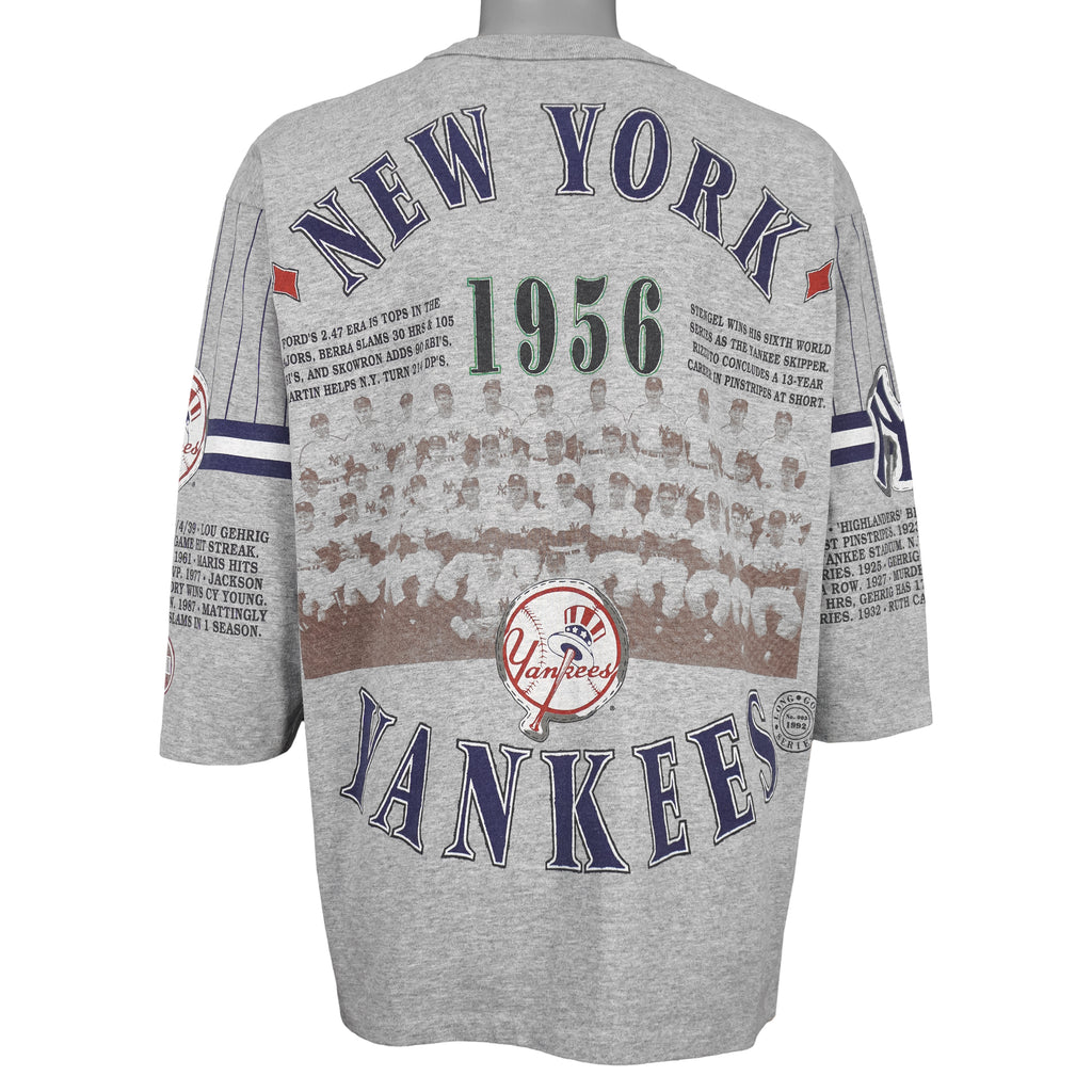 MLB (Long Gone) - New York Yankees 1956 World Series Champs T-Shirt 1992 X-Large Vintage Retro Baseball