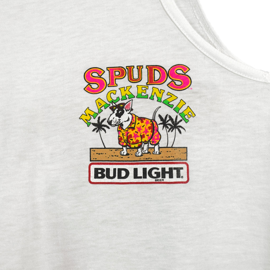 Budweiser - Bud Light Spuds Mackenzie Original Party Animal Sleeveless Shirt 1987 Small Vintage Retro