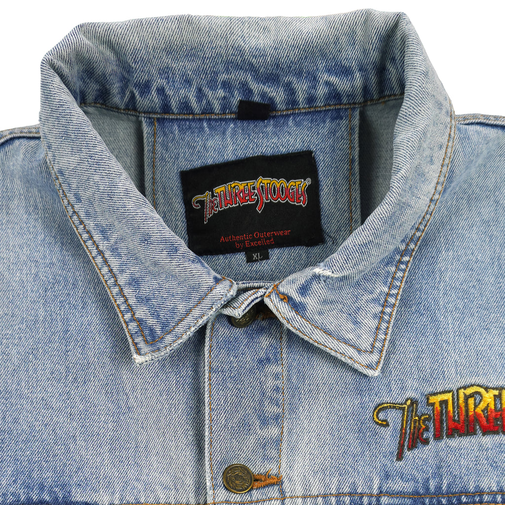 Vintage - The Three Stooges Button-Up Denim Jacket 1990s X-Large Vintage Retro