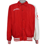 Starter - MLB Cincinnati Reds Embroidered Spell-Out Jacket 1990s Large Vintage Retro Baseball