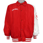 Starter - MLB Cincinnati Reds Embroidered Spell-Out Jacket 1990s Large Vintage Retro Baseball