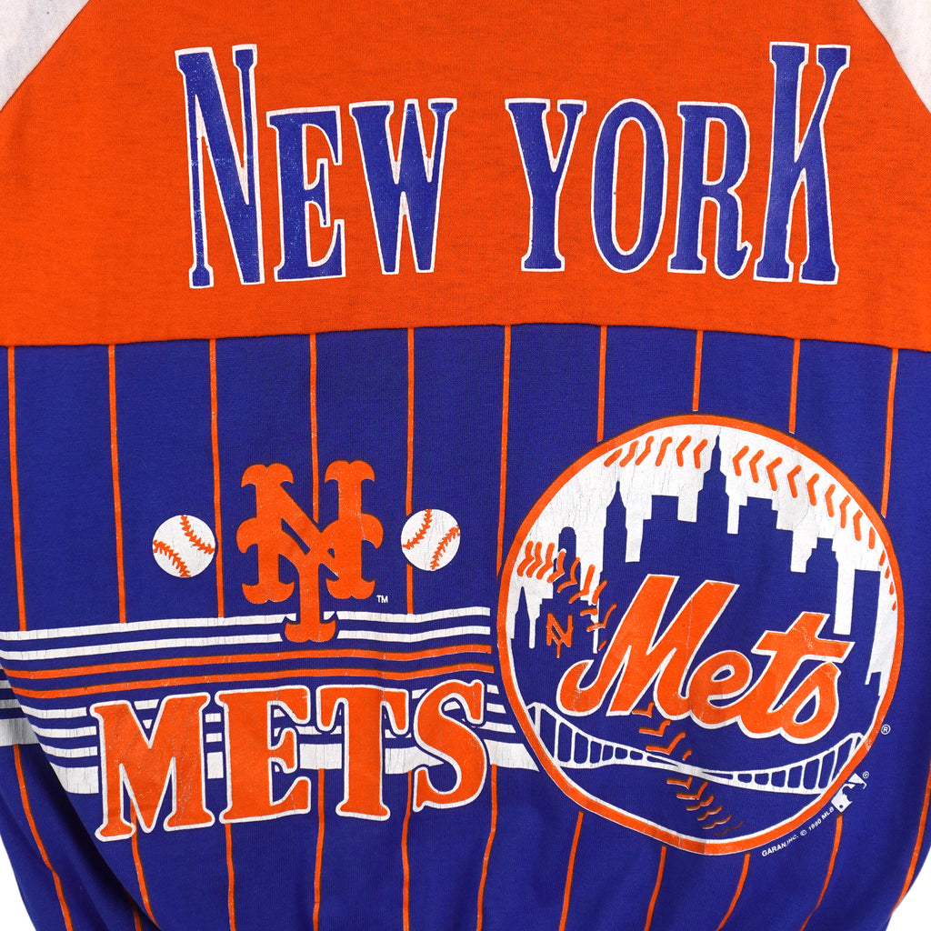 MLB (Garan. Inc) - New York Mets All Over Print T-Shirt 1990 Large Vintage Retro Baseball