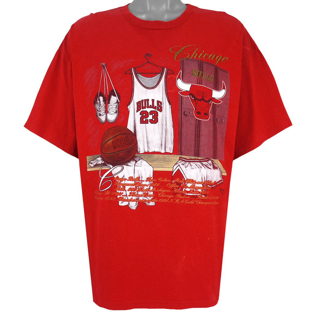 NBA (Nutmeg) - Chicago Bulls Michael Jordan Locker Room T-Shirt 1990s X-Large Vintage Retro Basketball