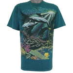 Vintage (Stand Out) - Seaworld Animals Print T-Shirt 1994 Medium