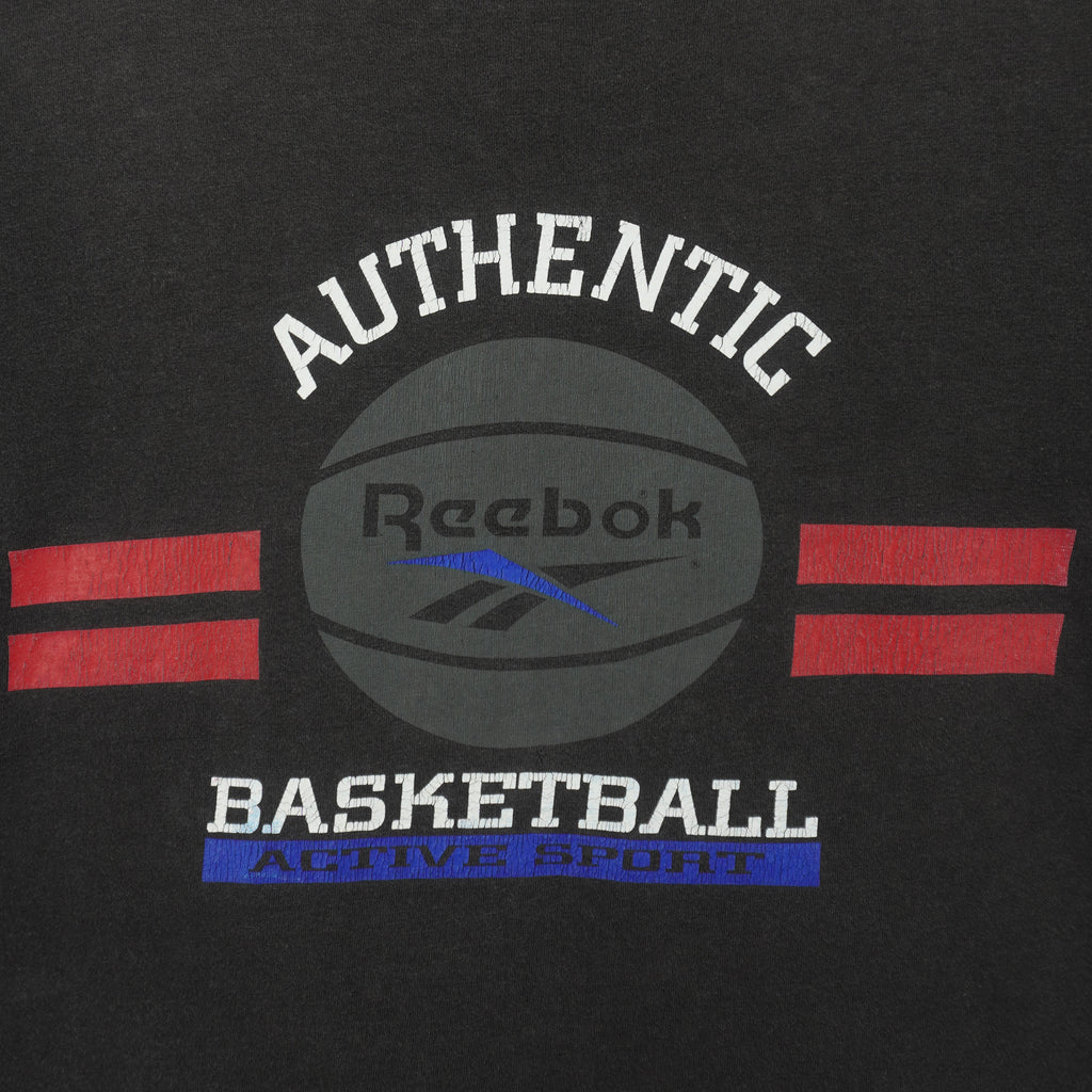 REEBOK - Athletic Basketball Spell-Out T-Shirt 1990s X-Large Vintage Retro