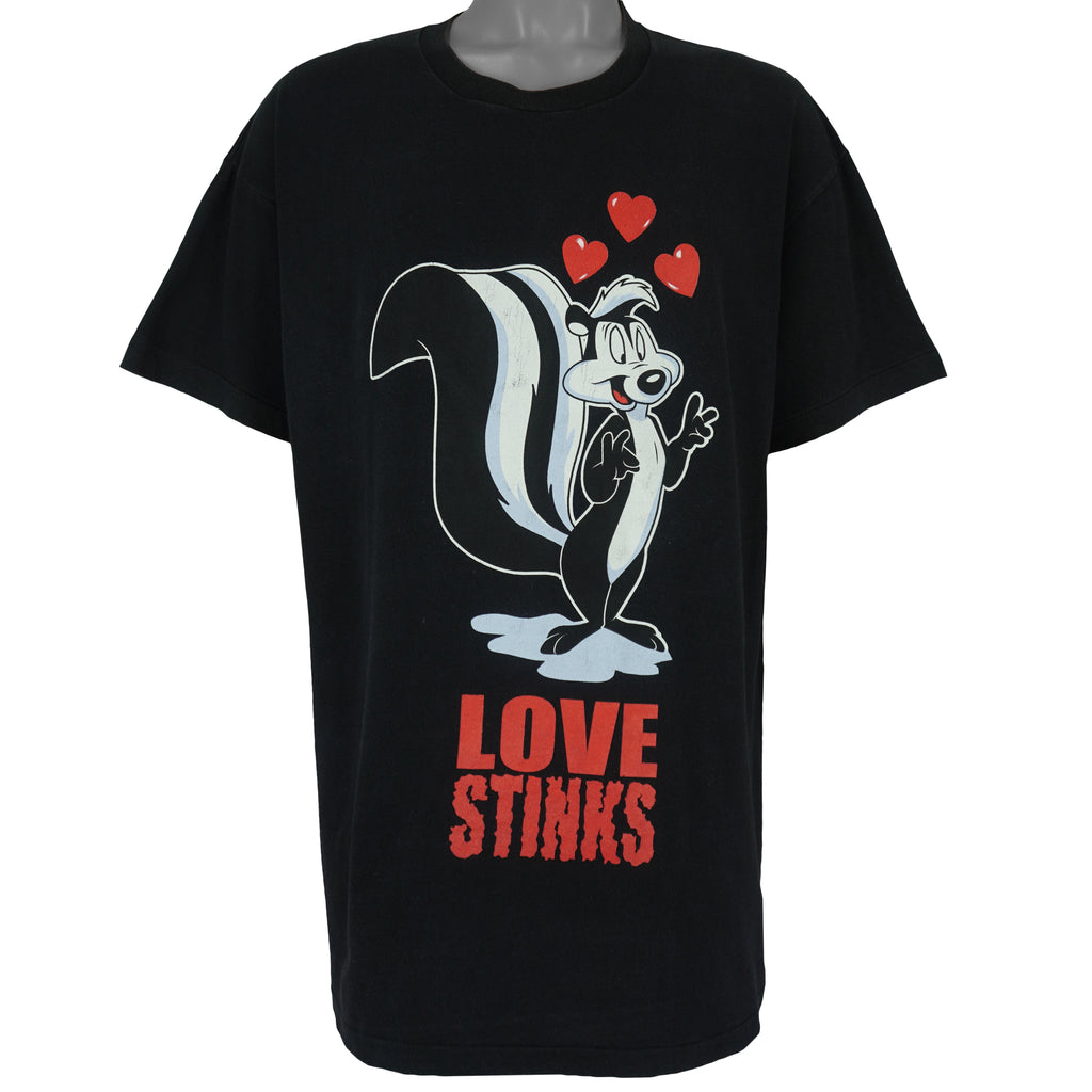 Looney Tunes - Pepe Le Pew, Love Stinks Single Stitch T-Shirt 1990s X-Large Vintage Retro