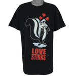 Looney Tunes - Pepe Le Pew, Love Stinks Single Stitch T-Shirt 1990s X-Large