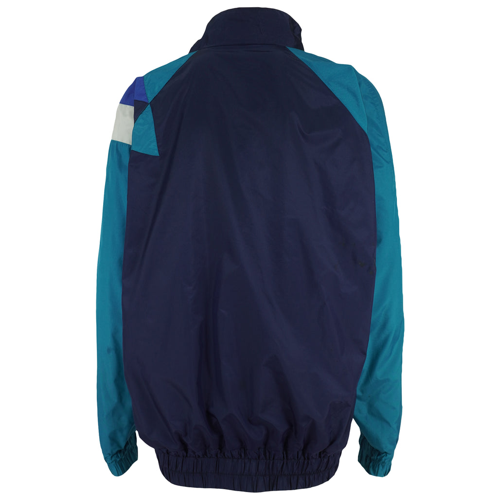 Adidas - Blue & Teal Colorblock Windbreaker 1990s X-Large Vintage Retro