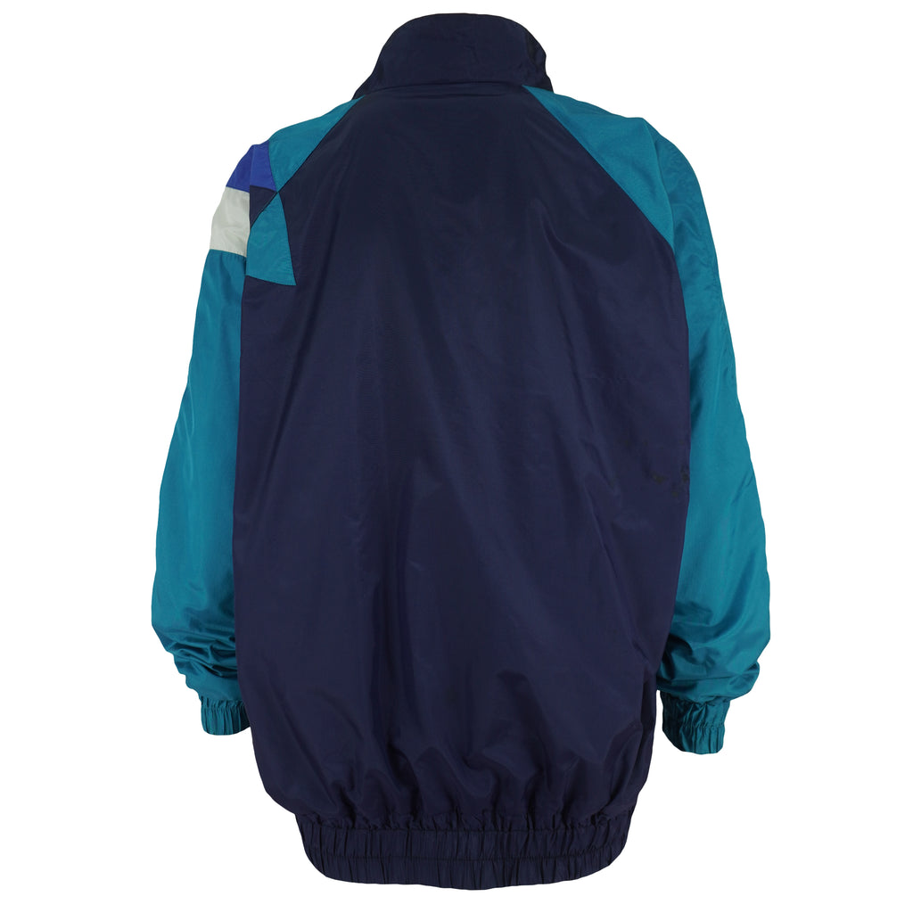 Adidas - Blue & Teal Colorblock Windbreaker 1990s X-Large Vintage Retro