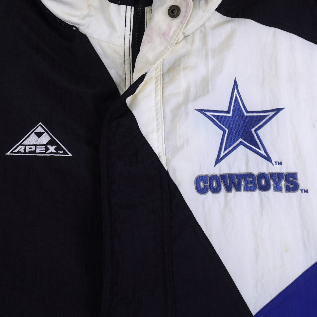 NFL (Apex One) - Dallas Cowboys Zip-Up Puffer Jacket 1990s Large Vintage Retro Football