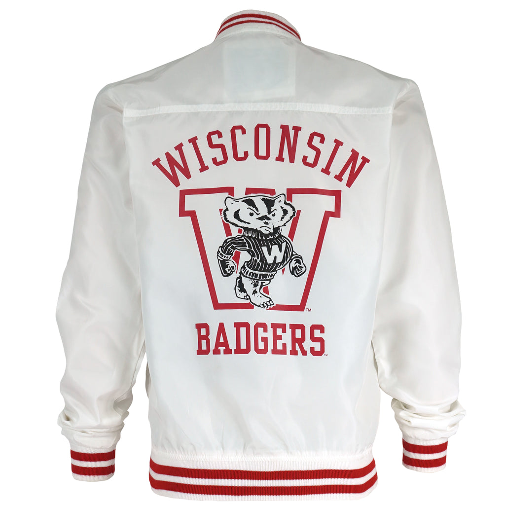 NCAA (College Vault) - Wisconsin Badgers Satin Varsity Jacket 1990s Medium Vintage Retro